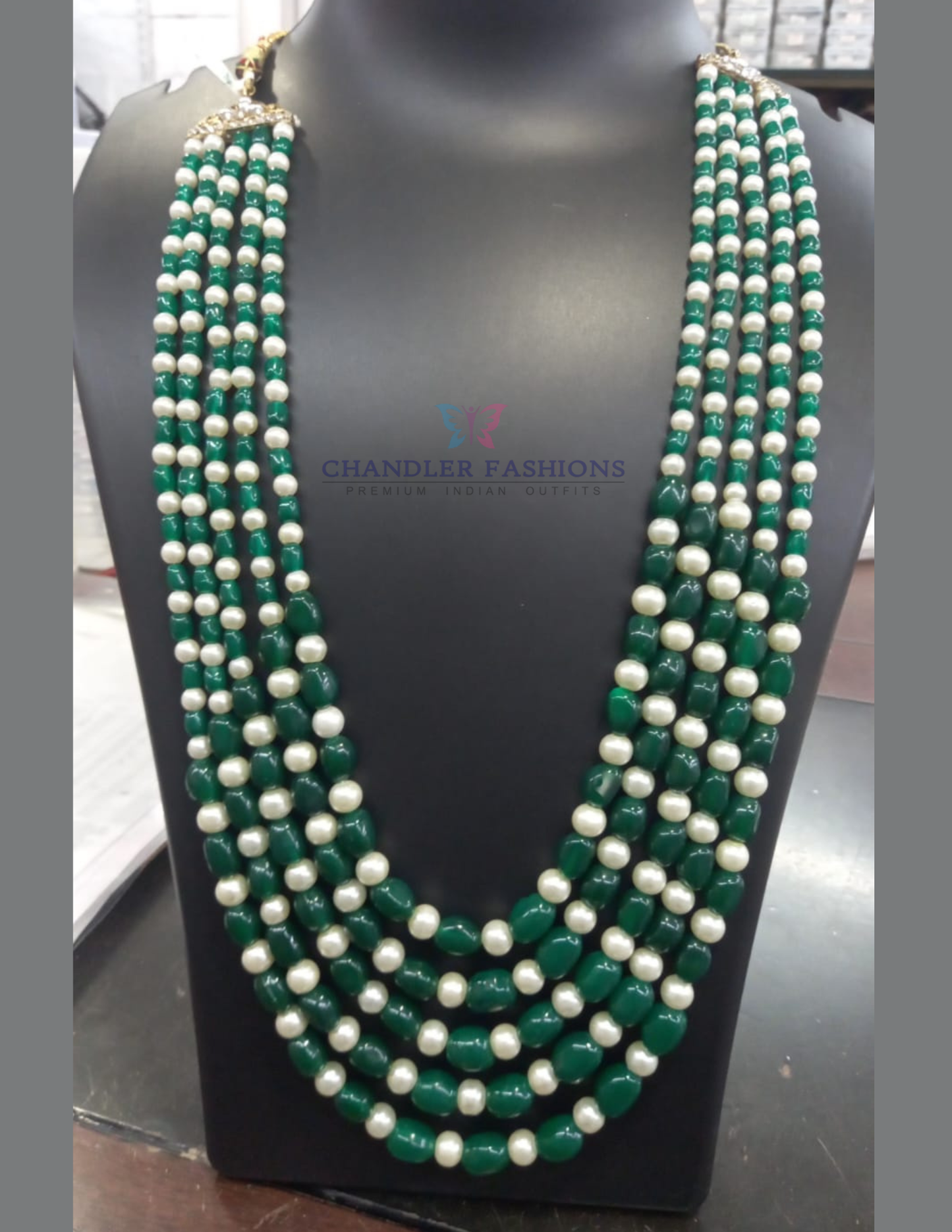 Amazing Green Color Pearl Beaded Mala Near Me