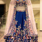 Charming Blue Color Satin Silk Zari Embroidery Work Lehenga Choli For Women