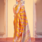 Elegant Yellow Colored Banarasi Soft Silk Sarees With Printed Work For Women
