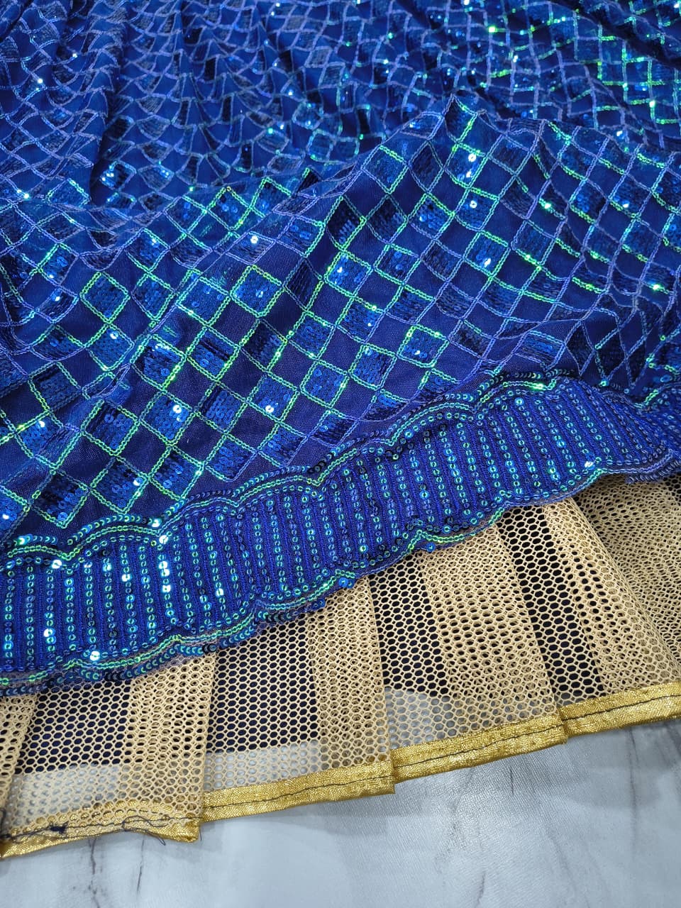 Blue Color Lehenga With Sequins Work In Peoria