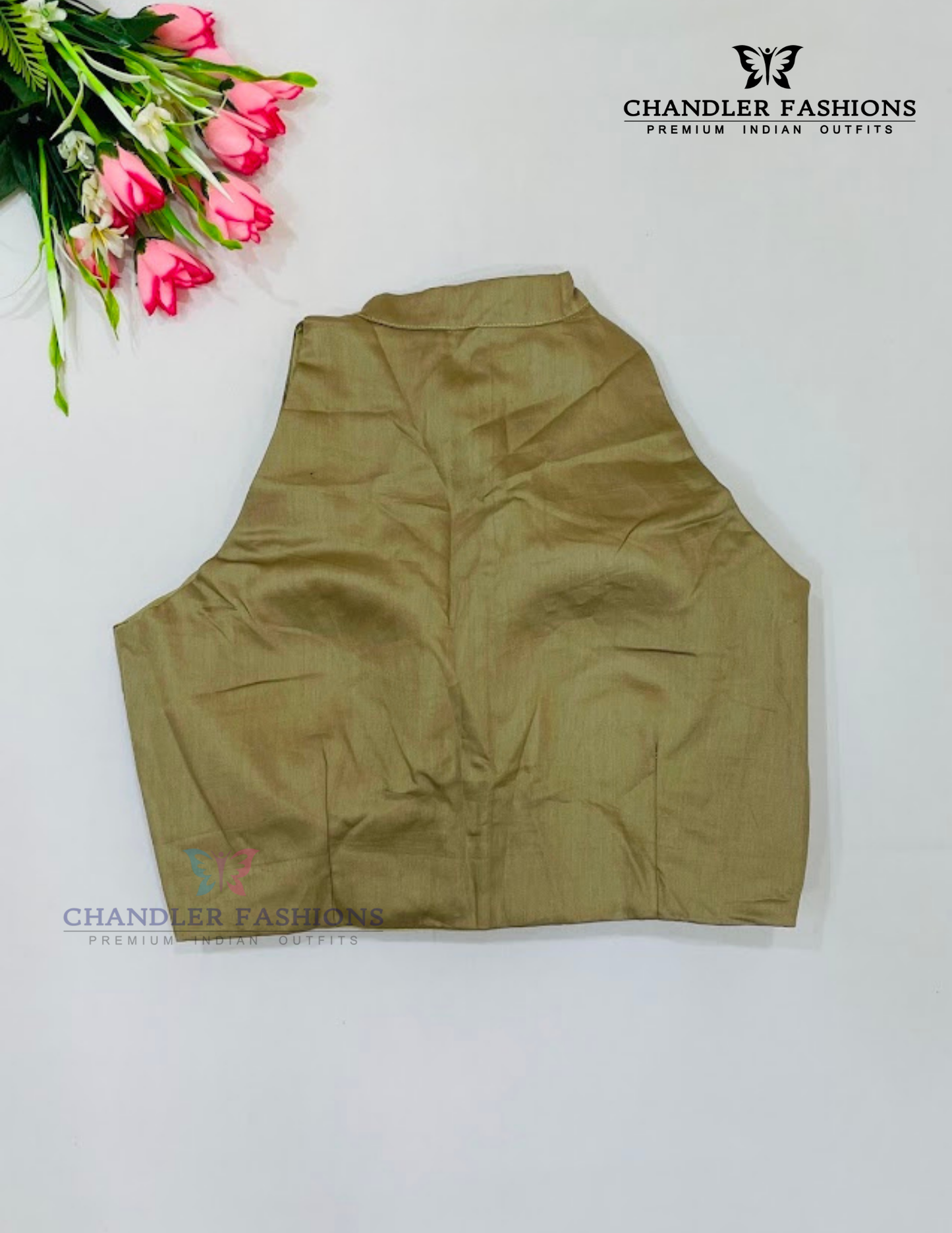  Beige Color Silk Cotton Readymade Blouse For Women Near Me