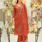 Delightful Orange Color Shimmer With Embroidery Work Salwar Suits For Women