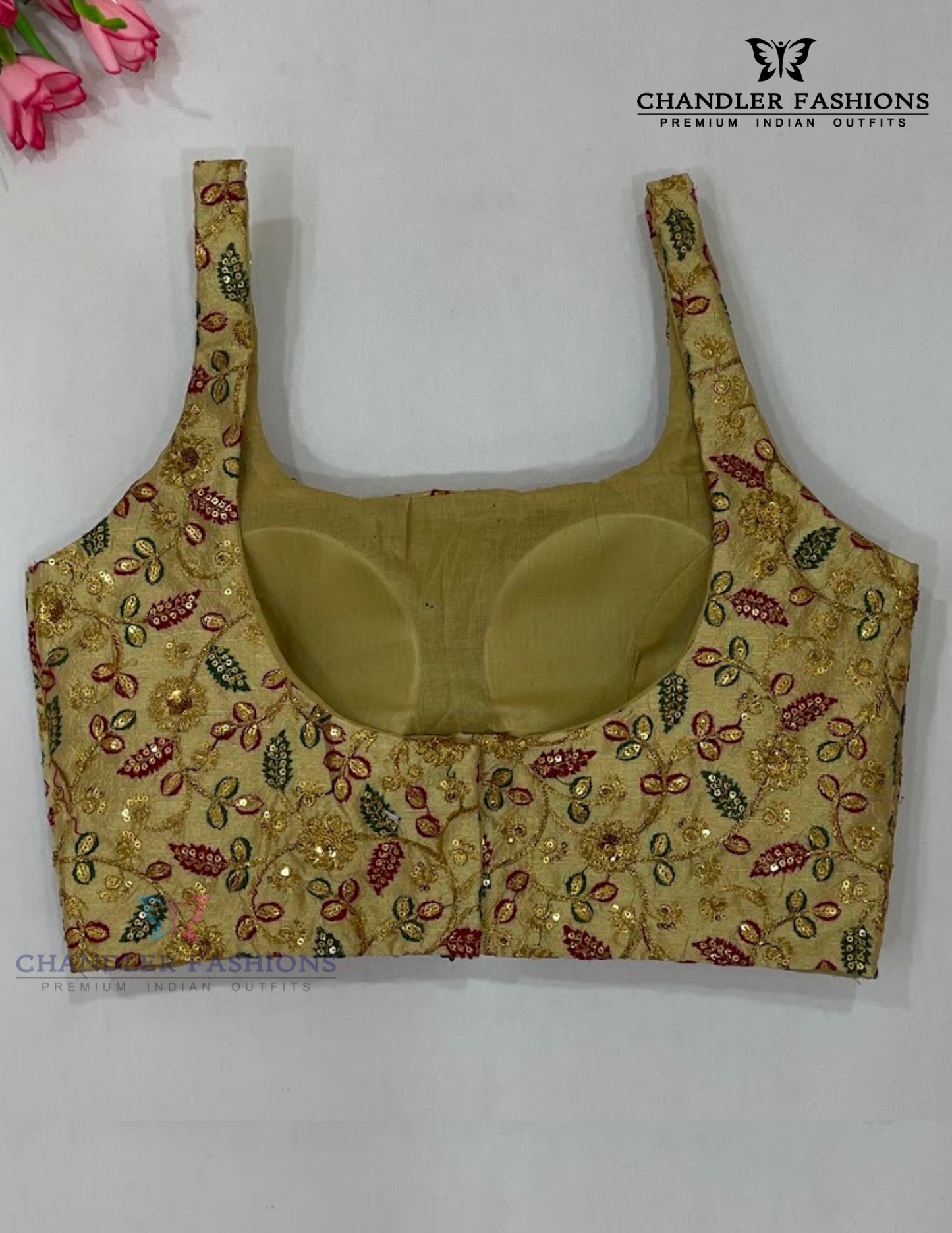  Sandal Color Art Silk  Embroidery Work Readymade Blouse For Women Near Me