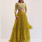 Attractive Mustard Yellow Color Georgette Lehenga Choli With Embroidery Work For Women