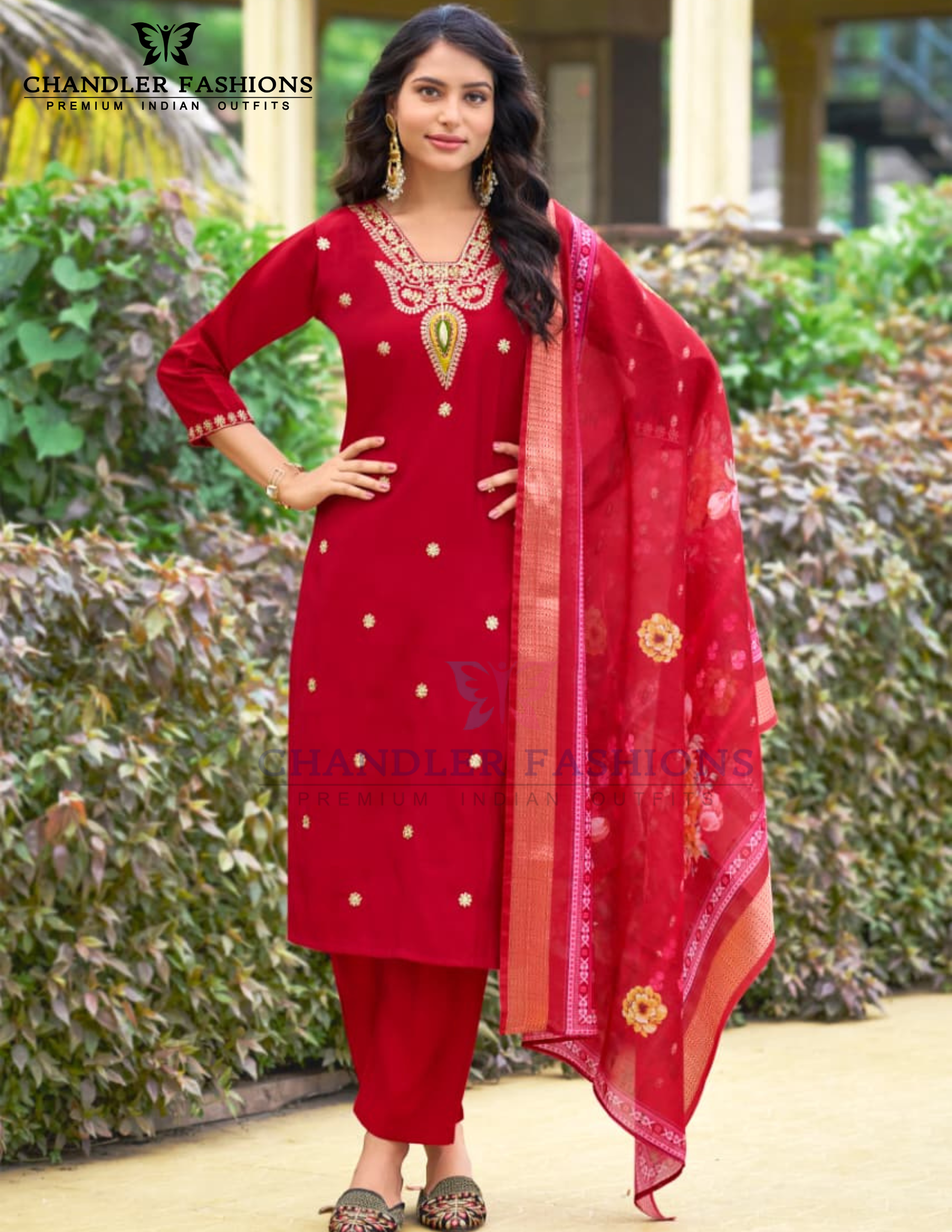 Attractive Maroon Color Heavy Embroidery Work Salwar Suits With Dupatta For Women