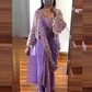 Beautiful Lavender Color Heavy Embroidery Work Ready To Wear Saree For Women