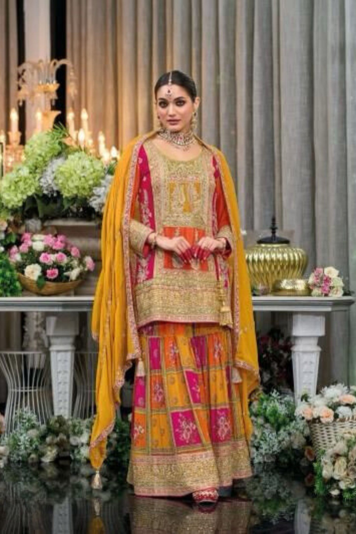  Orange Color Designer Sharara Suits With Dupatta Near Me