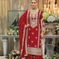 Elegant Designer Red Color Palazzo Suits With Dupatta For Women