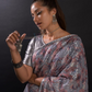 Attractive Gray Colored Sequins Work Embroidery Saree With Beautiful Latkan In Pallu Near Me