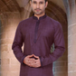 Pretty Purple Color Poly Cotton Lace Embroidery Work Kurta Pajama Set For Men Near Me