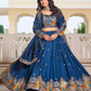 Blue Color Embroidery And Sequins Work Lehenga Choli With Dupatta In USA