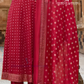 Red Color Embroidery Work Salwar Suits In USA