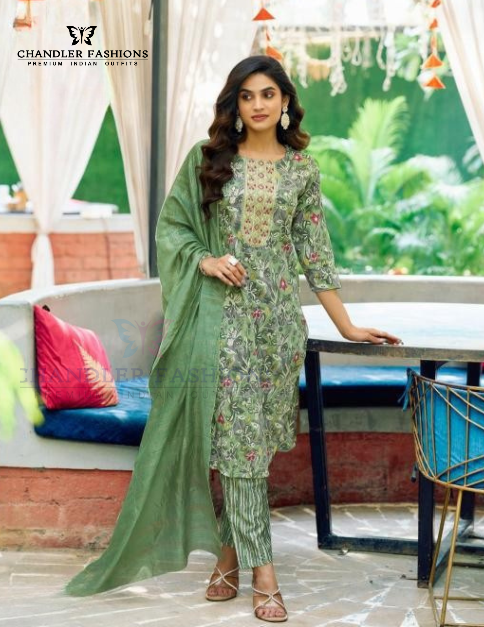 Stunning Green Color  Rayon Fancy Embroidery Work Salwar Suits For Women