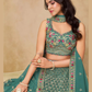 Green Color Georgette With Zari Embroidery Work Lehenga Near Me