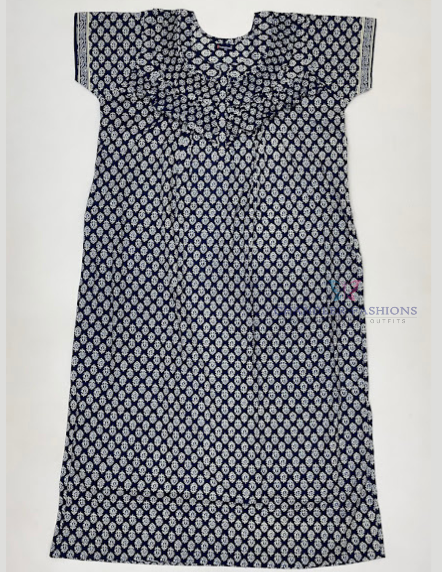 Elegant Blue Color Cotton With Printed Work Nighty For Women
