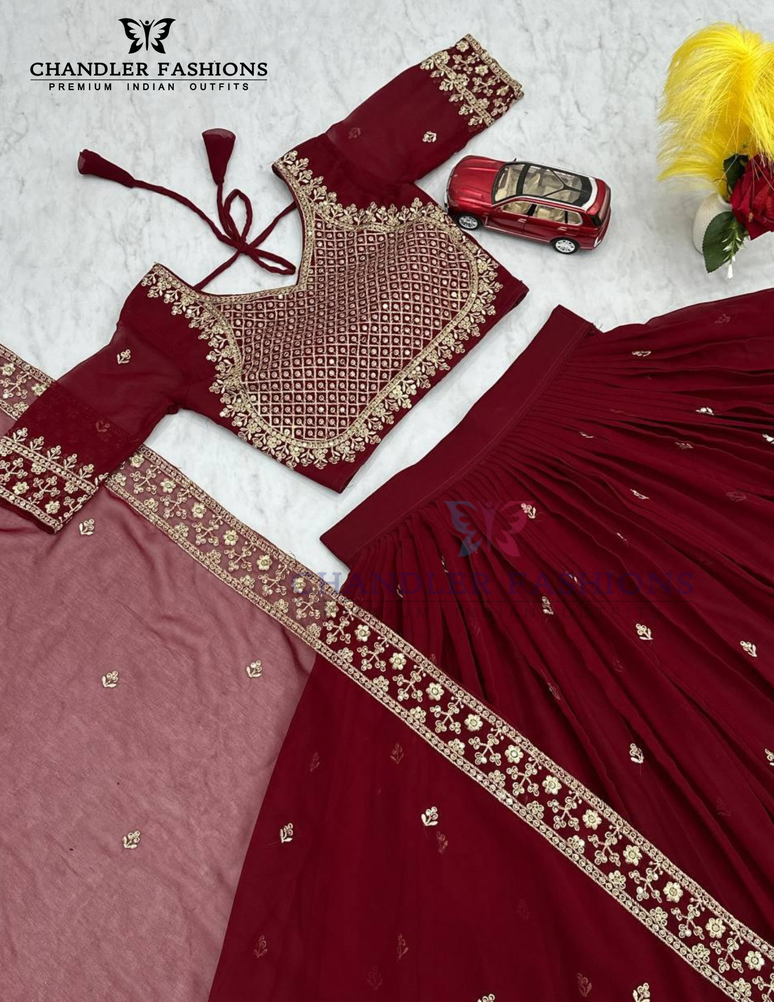 Beautiful Maroon Color Lehenga Choli In Peoria