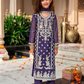 Beautiful Purple Color Organza With Embroidery Work Kurti Suits For Girls
