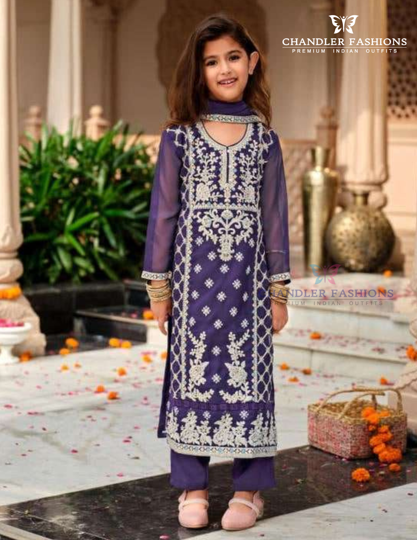 Beautiful Purple Color Organza With Embroidery Work Kurti Suits For Girls