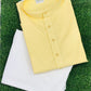 Yellow Color Cotton Kurta With Pajama Pants For Kids Near Me