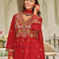 Stunning Red Color Chinon With Emboidery Work Sharara Suits With Dupatta Near Me