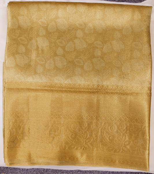 Glorious Golden Color Art Silk Saree With Zari Work For Women