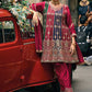 Magnificent Magenta Pink Multi Embroidery Wedding Designer Salwar Kameez Suits