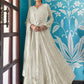 Beautiful Off White Georgette Embroidered Anarkali Style Suit