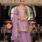 Pleasing Lavender Color Shimmer Silk With Heavy Embroidery Work Palazzo Suits For Women