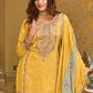 Yellow Premium Silk Embroidered Festival Wedding Pant Salwar Kameez Near Me