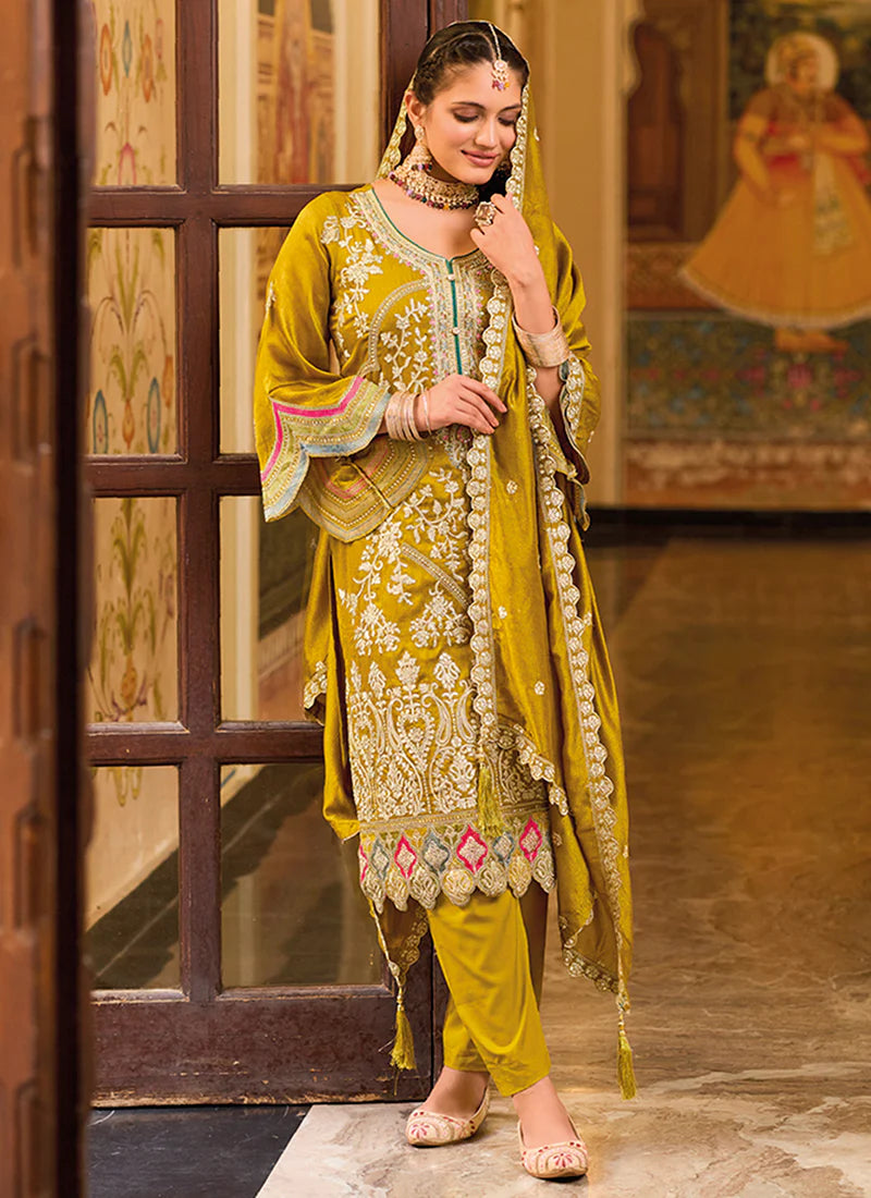 Gorgeous Green Color Premium Silk Kurti In Tempe