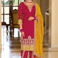 Attractive Pink Color Embroidery Kurti With Dupatta For Women