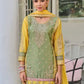 Charming Green Colored Heavy Chinon Embroidery Work Palazzo Suits For Women In USA