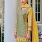 Charming Green Colored Heavy Chinon Embroidery Work Palazzo Suits For Women Near Me