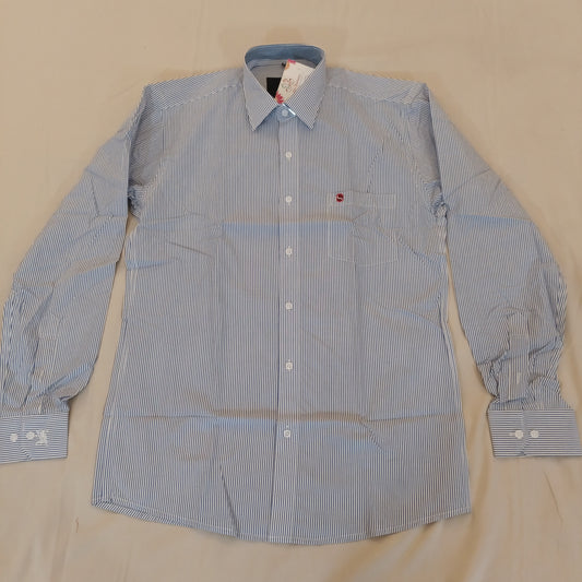 Alluring White And Blue Colored Causal Shirt For Men