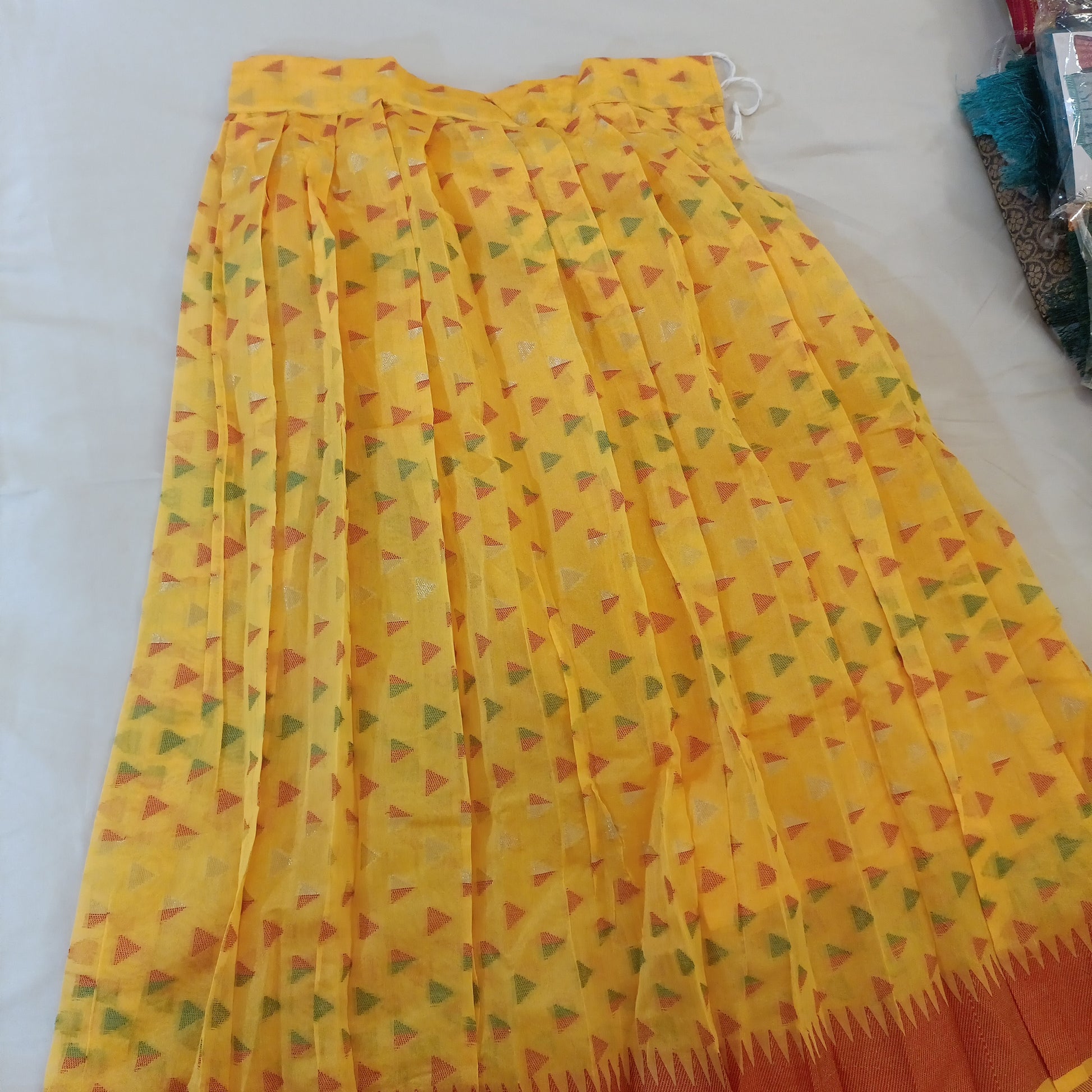 Yellow Color Designer Silk Langa Set For Kids In Flagstaff