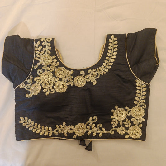 Gorgeous Black Color Ready To Wear Designer Blouse With Zari And Embroidery Work