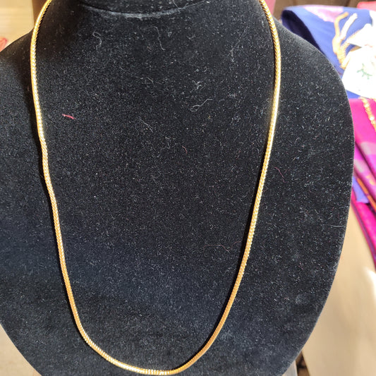 Beautiful Long Gold Plated Chain With Round Finishing Design