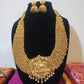 Traditional Gold Plated Elephant Design Necklace With Earrings Set