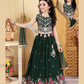 Attractive Dark Green Color Embroidery And Sequins Work Choli Set With Dupatta For Girls