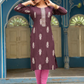 Alluring Brown Color Gold Design Print Rayon Kurti For Women