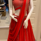 Orange Sequins Thread Work Lehenga With Dupatta Set In USA