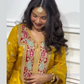 Yellow Color Heavy Chinon Silk With Embroidery And Sequins Work Sharara Suits Near Me