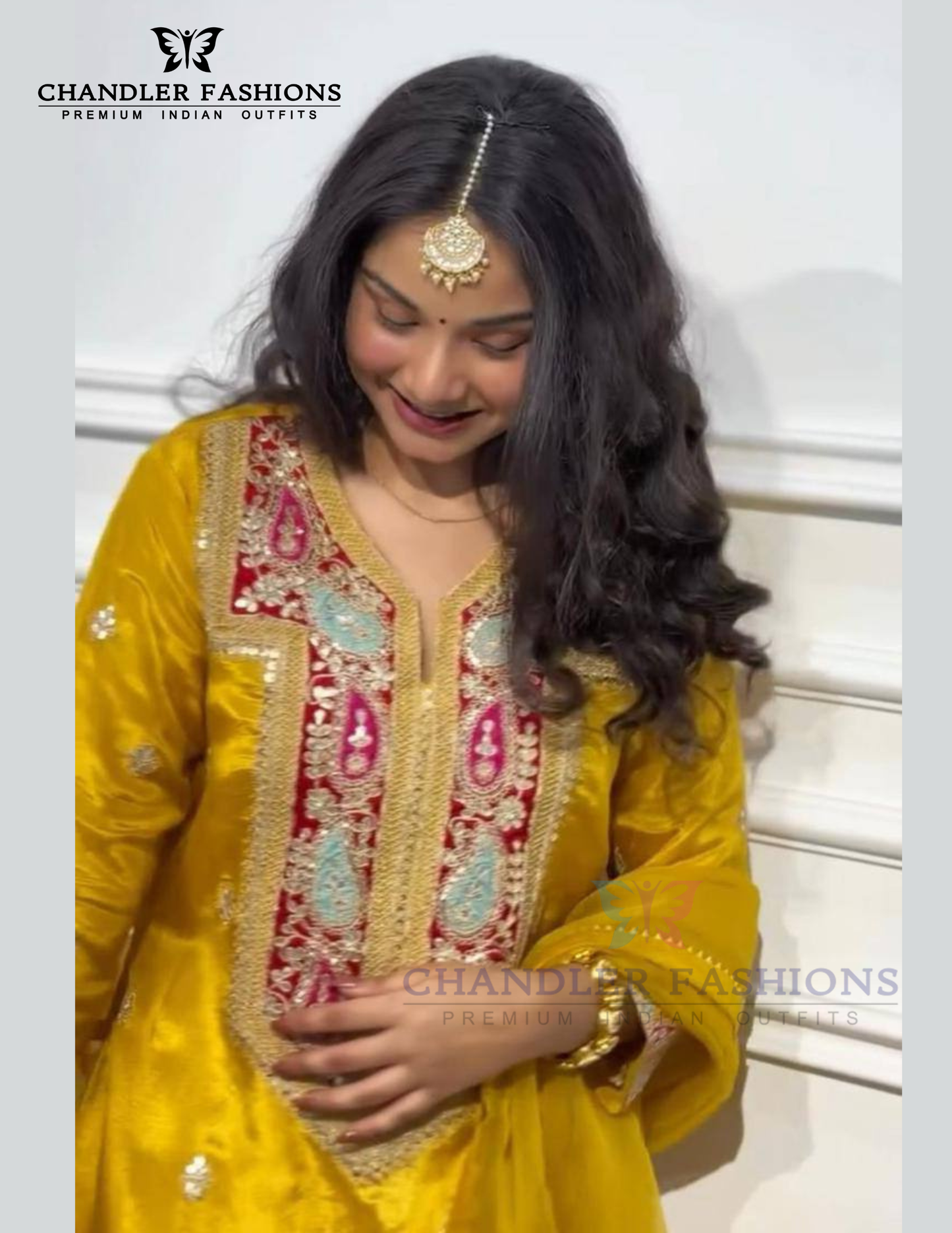 Yellow Color Heavy Chinon Silk With Embroidery And Sequins Work Sharara Suits Near Me