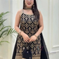 Black Color Heavy Georgette With Embroidery And Sequins Work Palazzo Suits Near Me