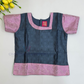 Gray And Pink Colored Self Design Silk Langa Sets In Chander