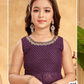  Wine Colored Embroidery  And Sequins Work  Kurti Suits In USA