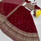 Maroon Color Embroidery And Sequins Work Lehenga In Tempe