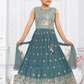 Charming Teal Green Color Embroidery And Sequins Work Choli Set With Dupatta For Girls