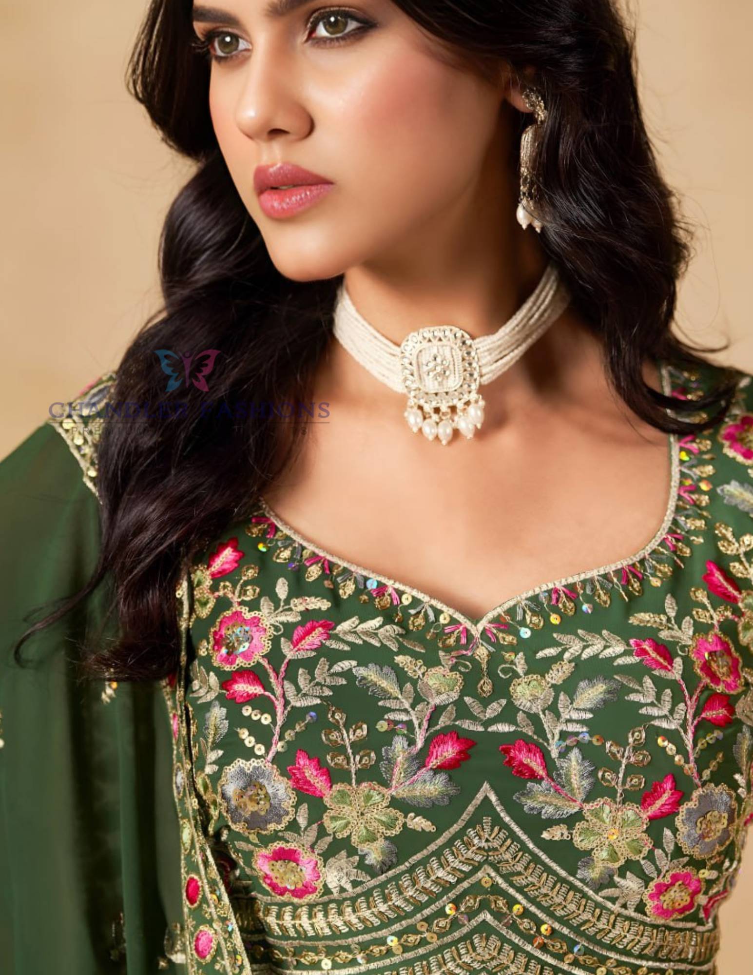 Green Color Lehenga In Mesa