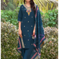 Wonderful Teal Blue Color Heavy Embroidery Work Salwar Suits With Dupatta For Women